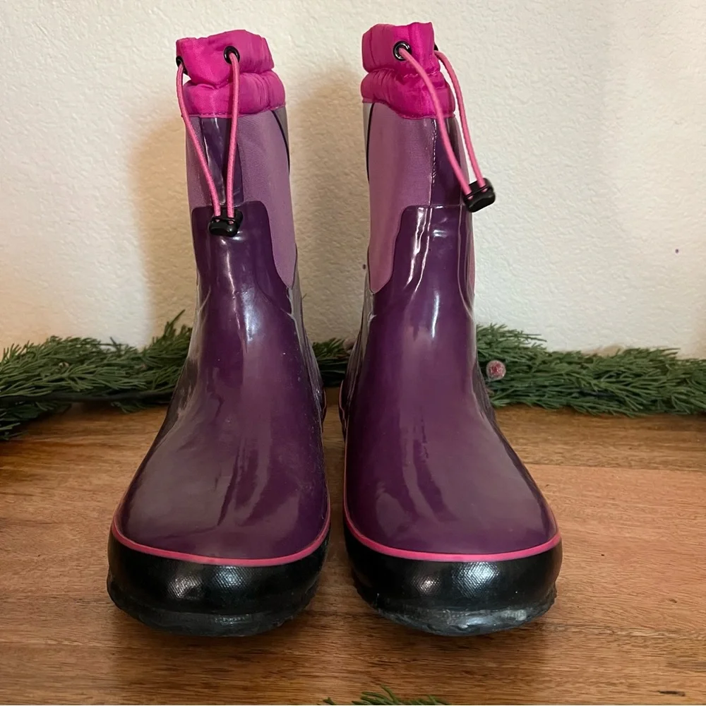 Bogs Pink Purple Girls Winter Snow Boots Size 6 Rubber Slip resistant Waterproof